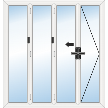 BiFold Door: 4 Leaf - Opening right folding to left